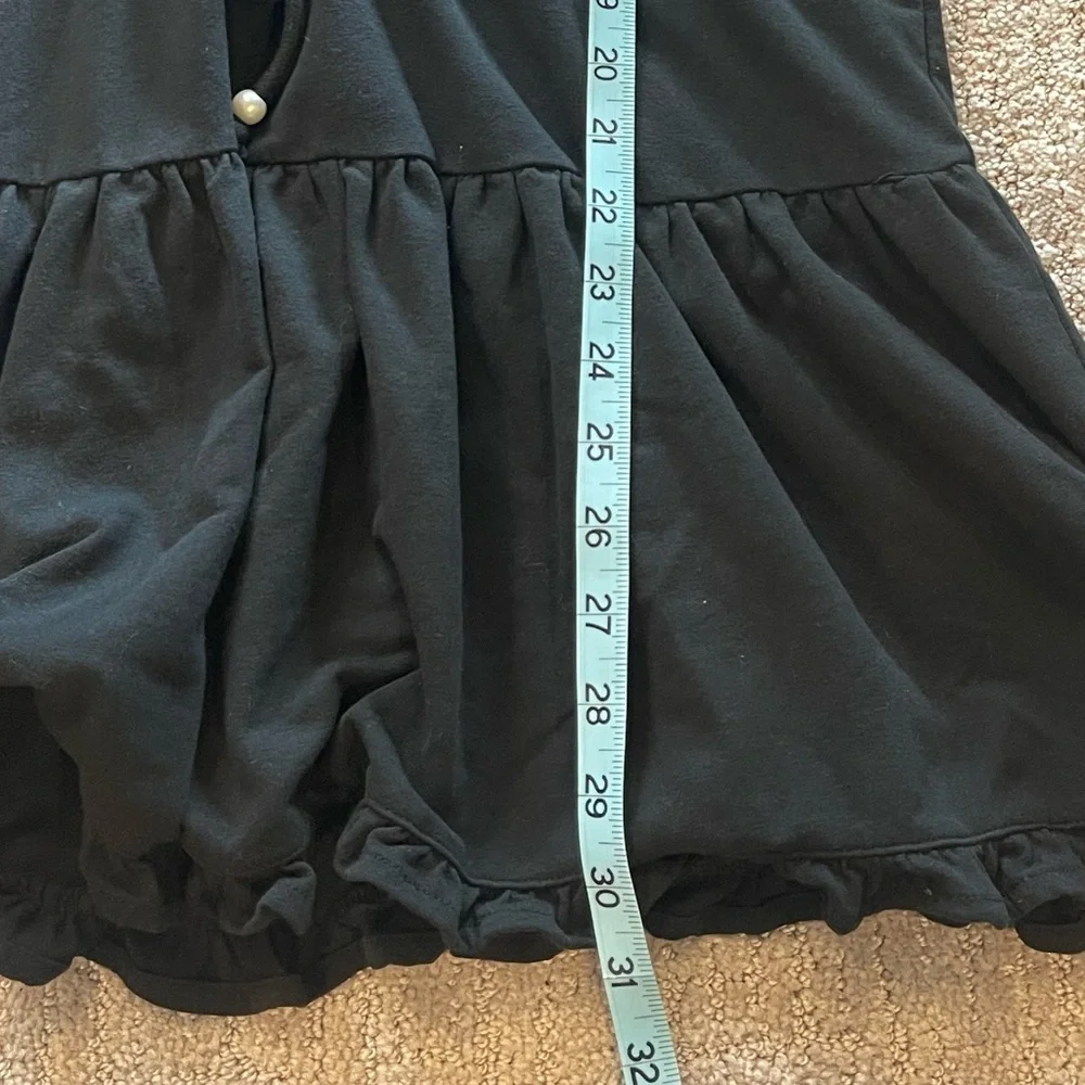 NWT Sundays Gemma Black Ruffle Mini Dress with Pearl Accents, Elastic Waist, XL - Picture 9 of 16